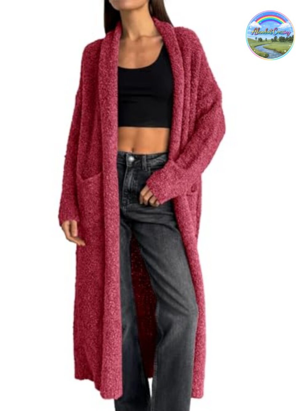 Open Front Long Cardigan Sweater Oversized Chunky Fuzzy Duster Coat